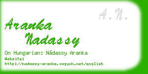 aranka nadassy business card