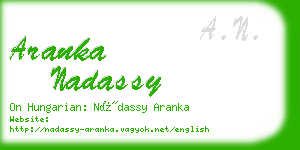 aranka nadassy business card
